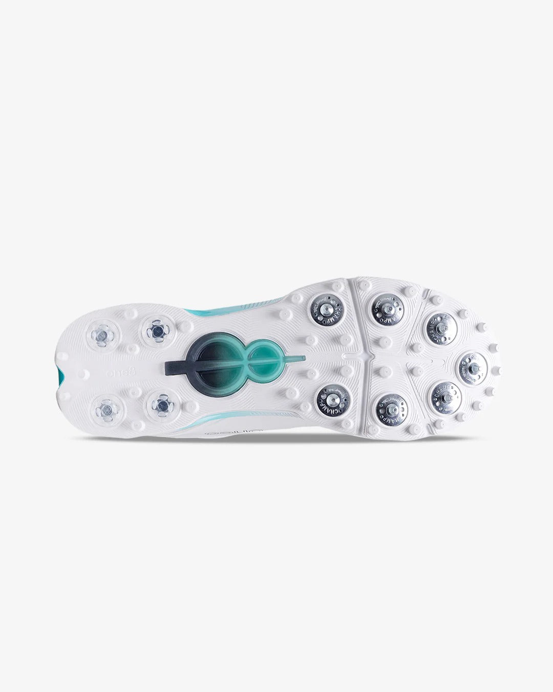 Woxxel Men's Premium White & Aqua Cricket Shoes with Metal Spikes | Lightweight Professional Sports Shoes | High-Grip Performance Footwear