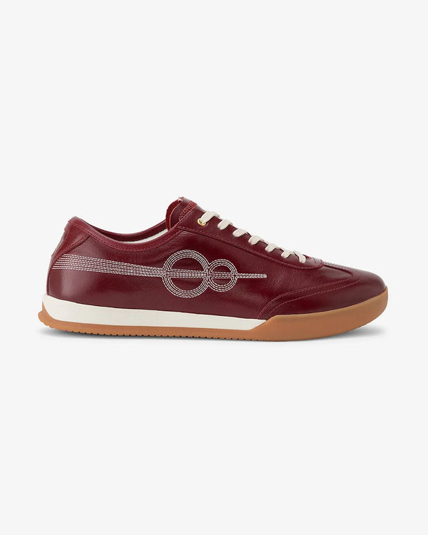 Woxxel Men's Premium Burgundy Leather Casual Sneakers | Lightweight Lace-Up Fashion Shoes | Comfortable Everyday Footwear
