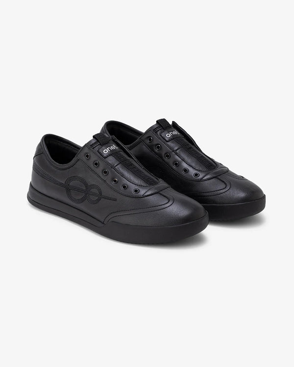 Woxxel Men's Premium Black Leather Slip-On Casual Sneakers | Lightweight Comfort Everyday Fashion Shoes