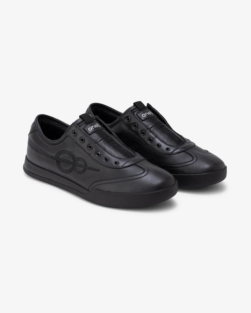 Woxxel Men's Premium Black Leather Slip-On Casual Sneakers | Lightweight Comfort Everyday Fashion Shoes
