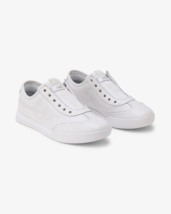 Woxxel Men's Premium White Leather Slip-On Casual Sneakers | Lightweight Comfortable Everyday Fashion Shoes