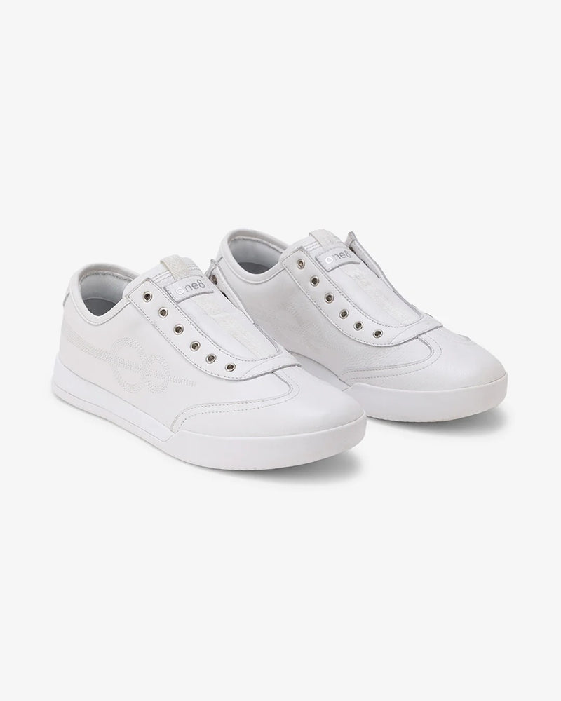 Woxxel Men's Premium White Leather Slip-On Casual Sneakers | Lightweight Comfortable Everyday Fashion Shoes