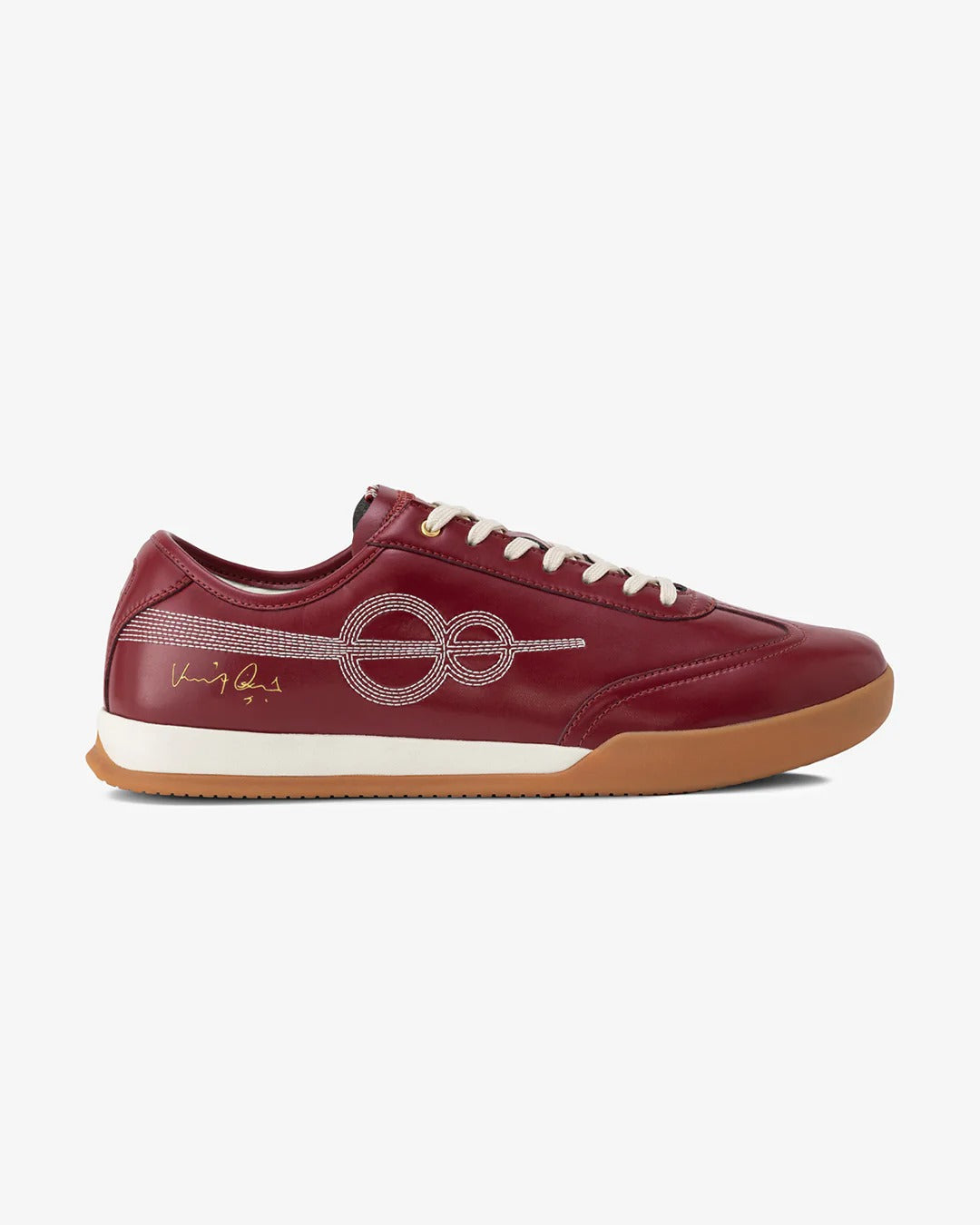 Woxxel Men's Premium Burgundy Leather Casual Sneakers with Gum Sole | Lightweight Lace-Up Fashion Shoes | Comfortable Everyday Footwear