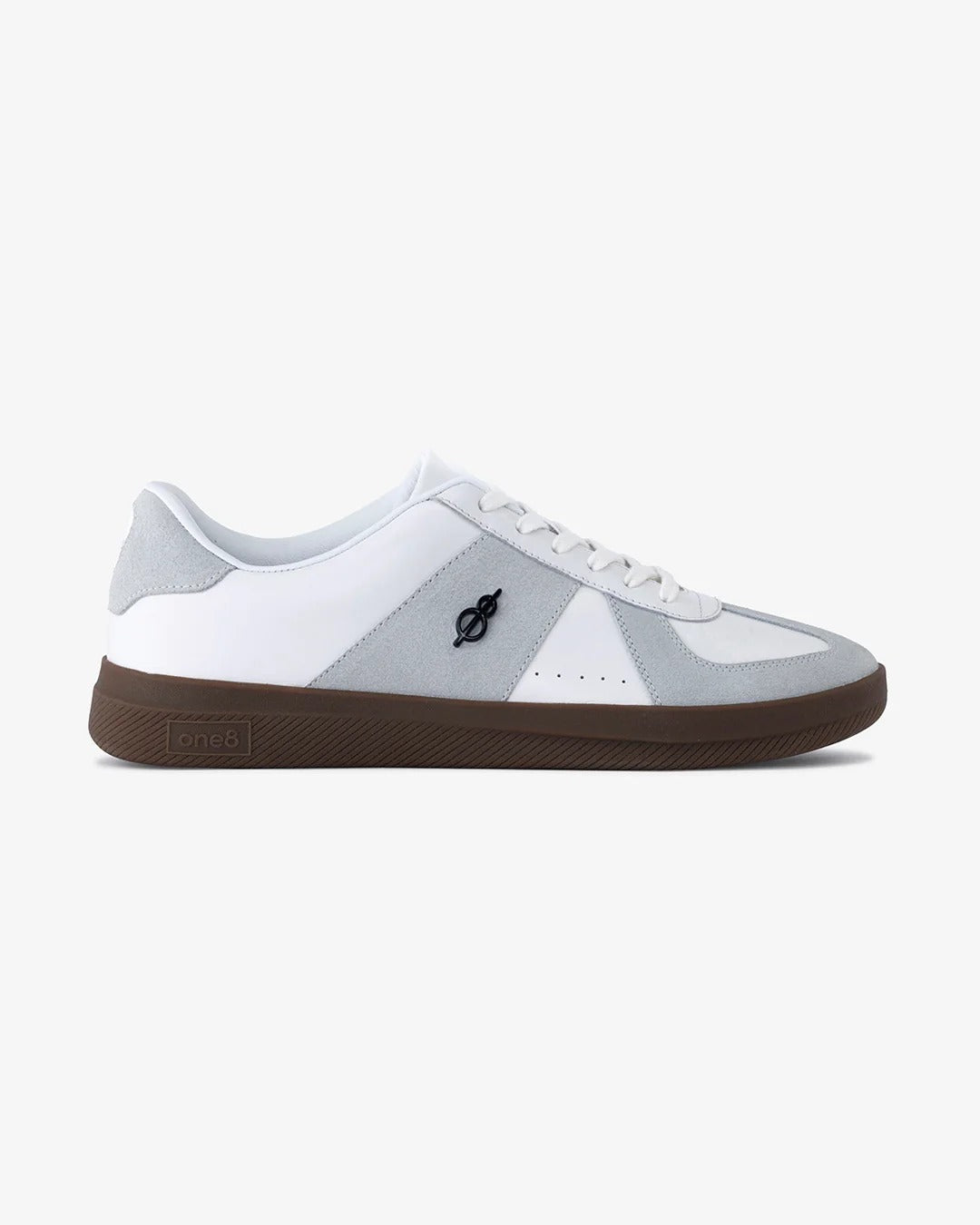 Woxxel Men's Premium White Leather & Suede Casual Sneakers with Gum Sole | Lightweight Lace-Up Fashion Shoes | Comfortable Everyday Footwear