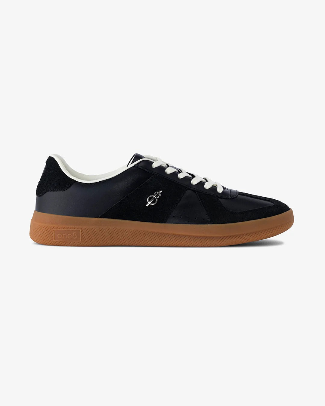 Woxxel Men's Premium Black Leather & Suede Casual Sneakers with Gum Sole | Lightweight Lace-Up Fashion Shoes | Comfortable Everyday Footwear