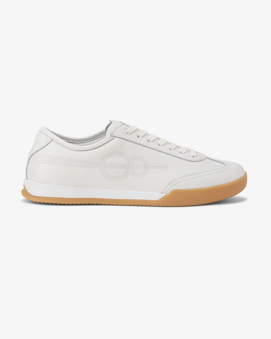 Woxxel Men's Premium White Leather Casual Sneakers with Gum Sole | Lightweight Lace-Up Fashion Shoes | Comfortable Everyday Footwear