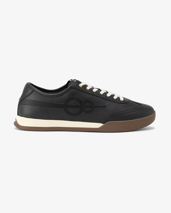 Woxxel Men's Premium Black Leather Casual Sneakers with Gum Sole | Lightweight Lace-Up Fashion Shoes | Comfortable Everyday Footwear