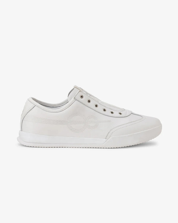 Woxxel Men's Premium White Leather Slip-On Casual Sneakers | Lightweight Comfortable Everyday Fashion Shoes