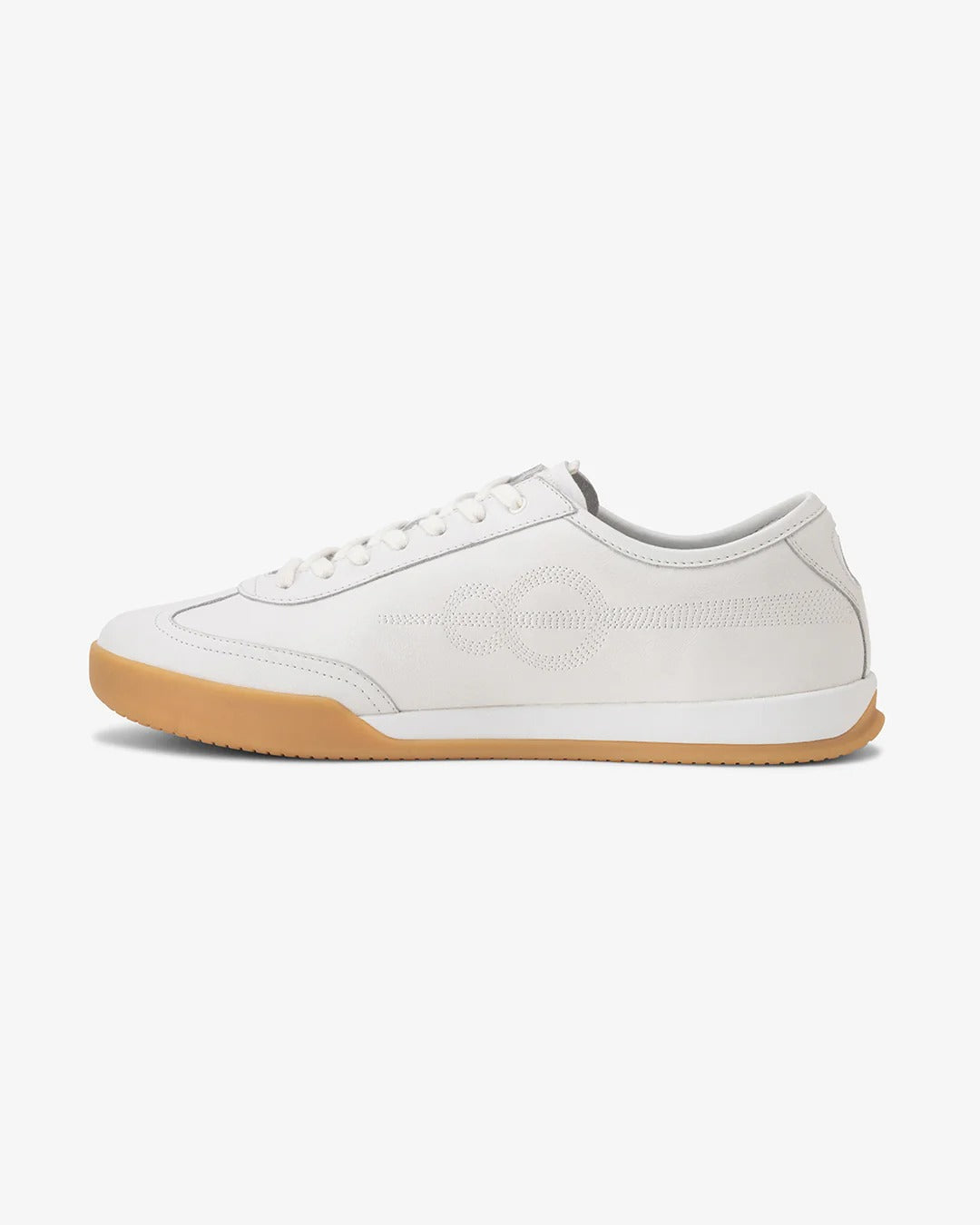 Woxxel Men's Premium White Leather Casual Sneakers with Gum Sole | Lightweight Lace-Up Fashion Shoes | Comfortable Everyday Footwear