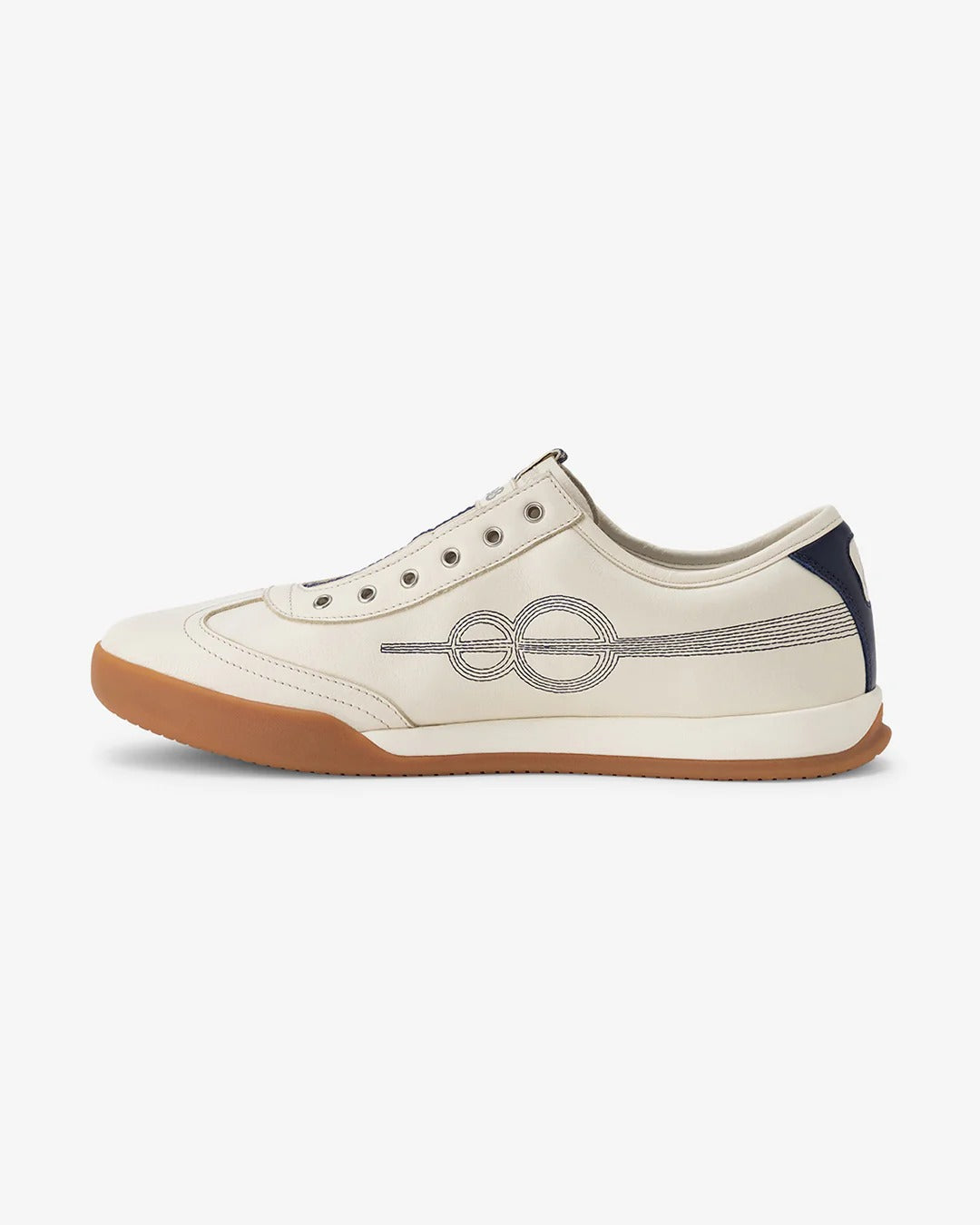Woxxel Men's Premium Off-White Leather Slip-On Casual Sneakers with Gum Sole | Lightweight Comfortable Everyday Fashion Shoes