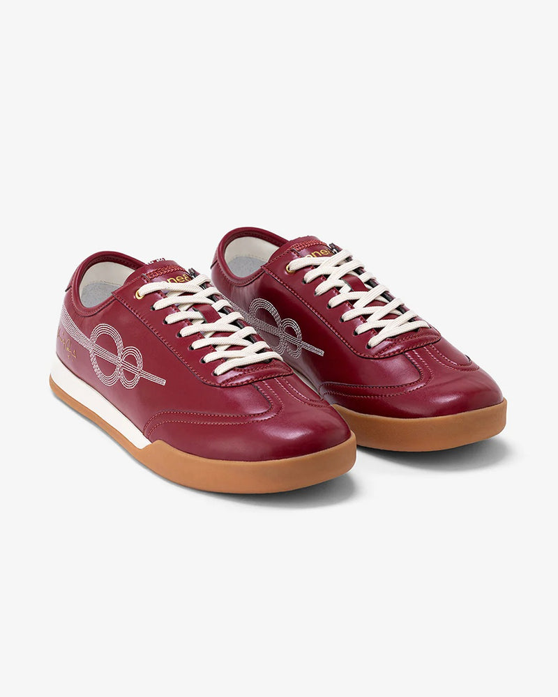 Woxxel Men's Premium Burgundy Leather Casual Sneakers with Gum Sole | Lightweight Lace-Up Fashion Shoes | Comfortable Everyday Footwear