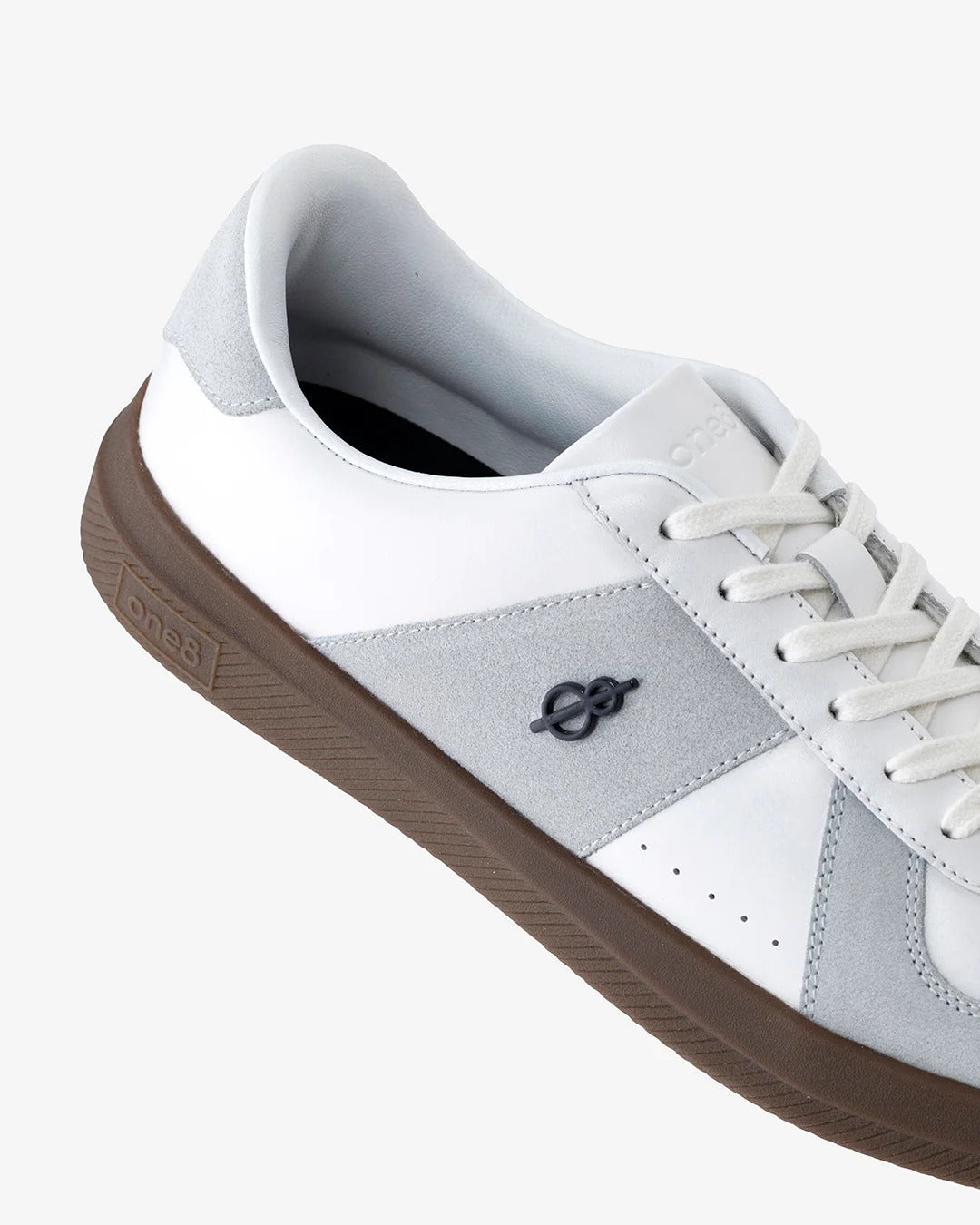 Woxxel Men's Premium White Leather & Suede Casual Sneakers with Gum Sole | Lightweight Lace-Up Fashion Shoes | Comfortable Everyday Footwear