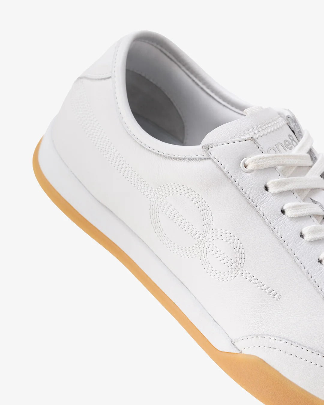 Woxxel Men's Premium White Leather Casual Sneakers with Gum Sole | Lightweight Lace-Up Fashion Shoes | Comfortable Everyday Footwear