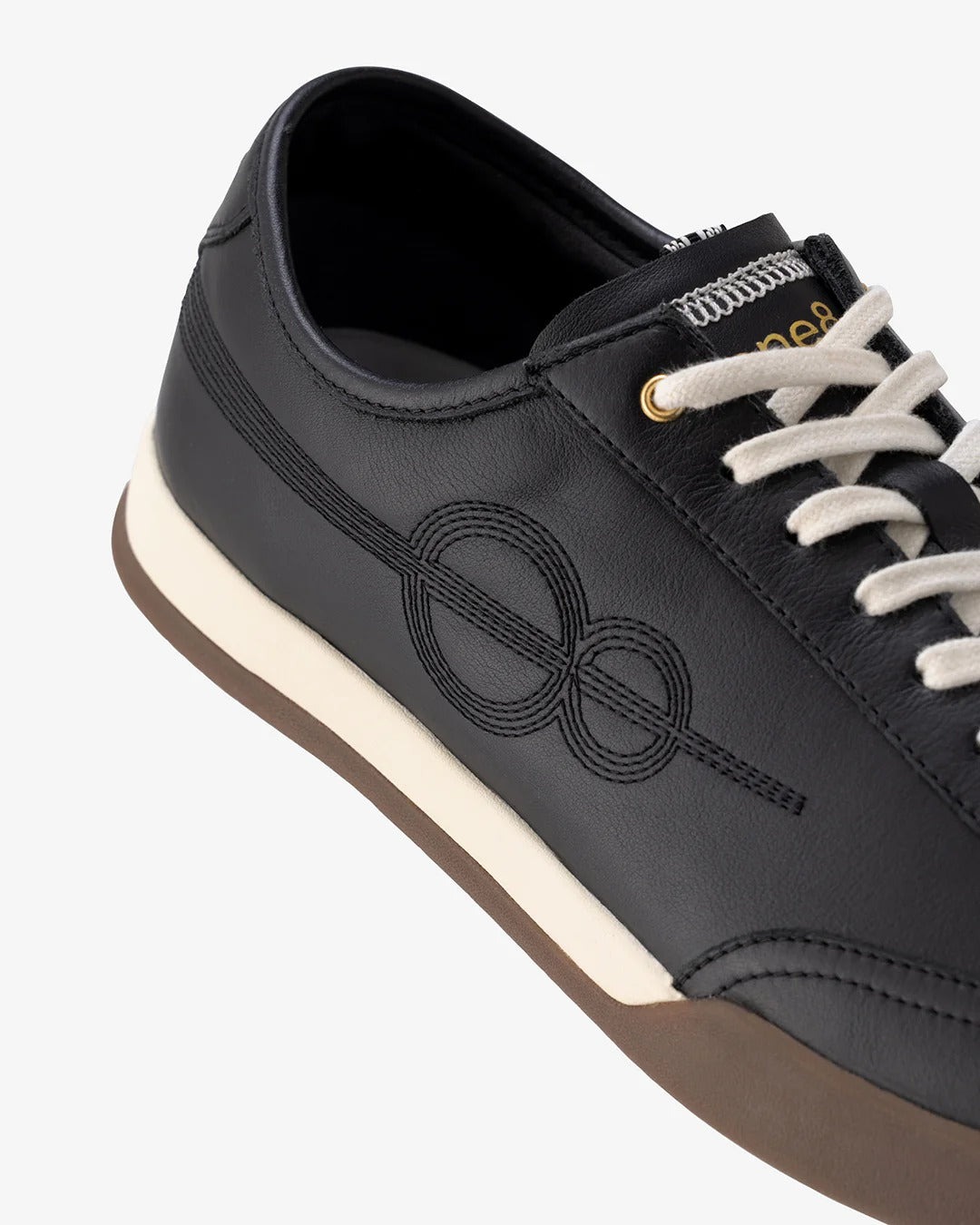 Woxxel Men's Premium Black Leather Casual Sneakers with Gum Sole | Lightweight Lace-Up Fashion Shoes | Comfortable Everyday Footwear