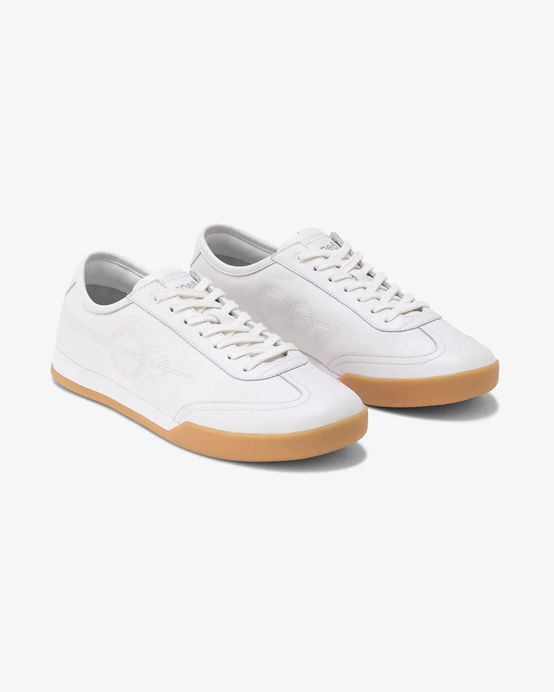 Woxxel Men's Premium White Leather Casual Sneakers with Gum Sole | Lightweight Lace-Up Fashion Shoes | Comfortable Everyday Footwear