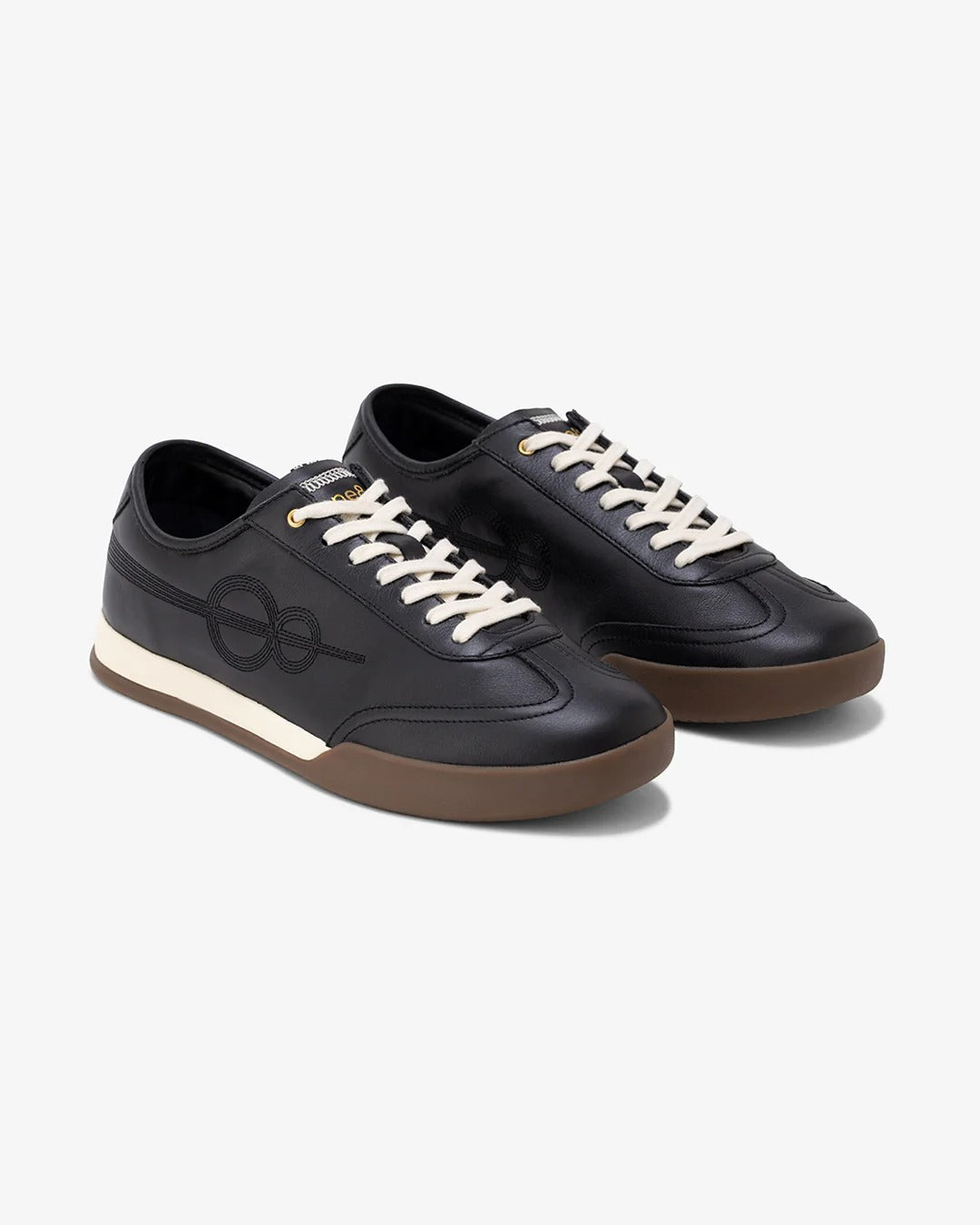 Woxxel Men's Premium Black Leather Casual Sneakers with Gum Sole | Lightweight Lace-Up Fashion Shoes | Comfortable Everyday Footwear